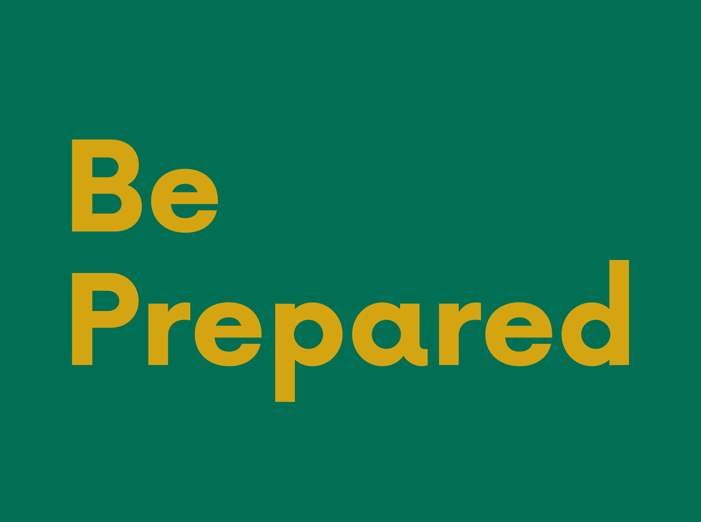 Be Prepared Page
