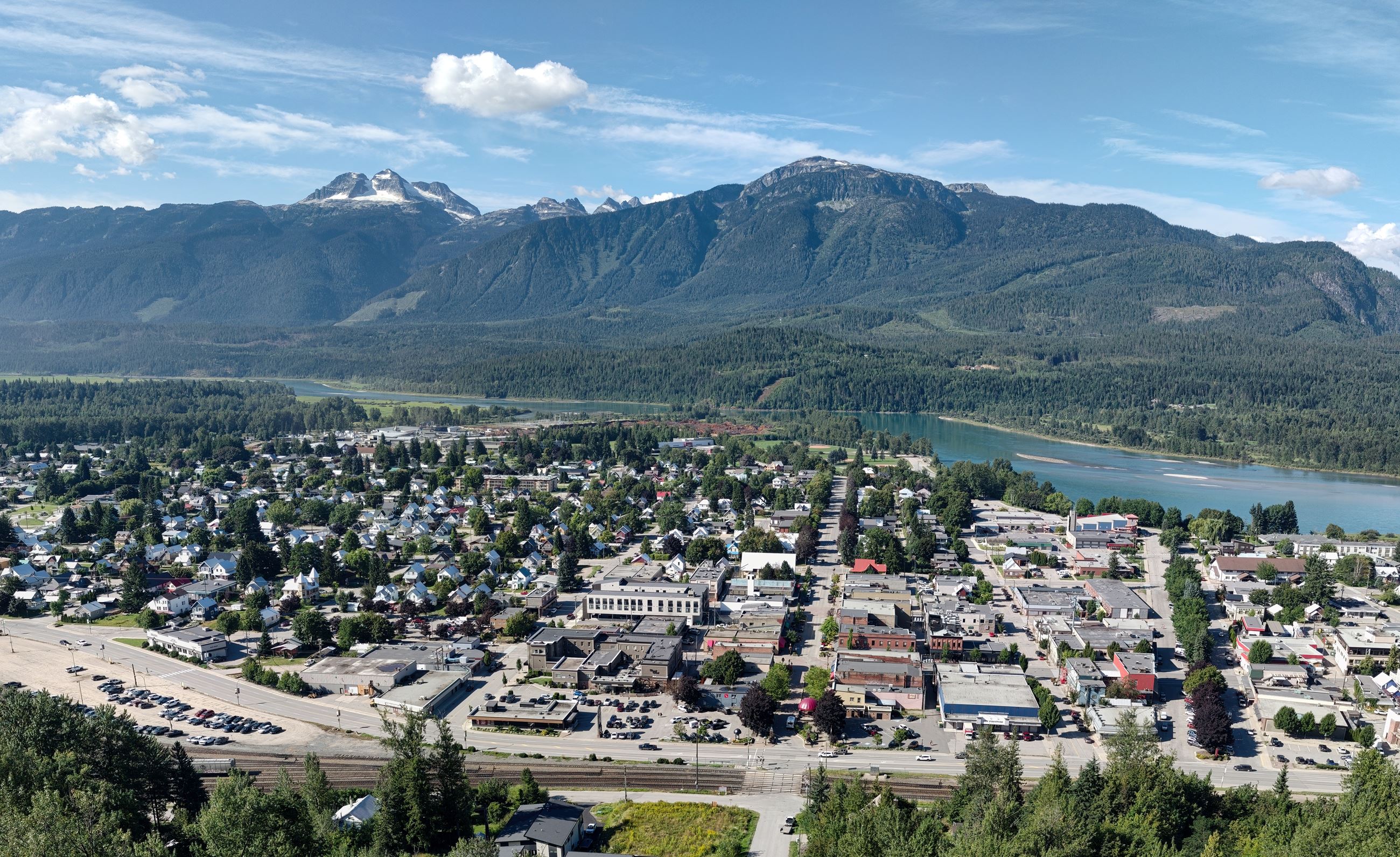 Revelstoke Community From Above in August 2025